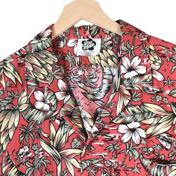 Hilo Hattie Hawaiian Shirt Red Tropical Floral Made in Hawaii Sz 3XL Aloha Camp - Picture 6 of 7